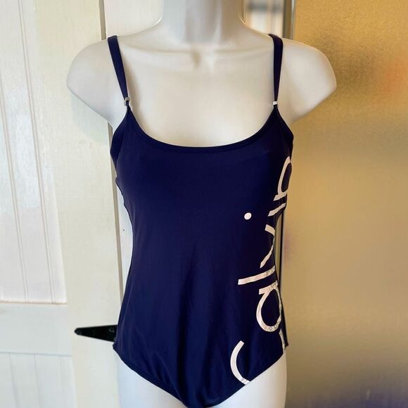 Calvin Klein one piece blue swimsuit size 4 - Picture 1 of 4